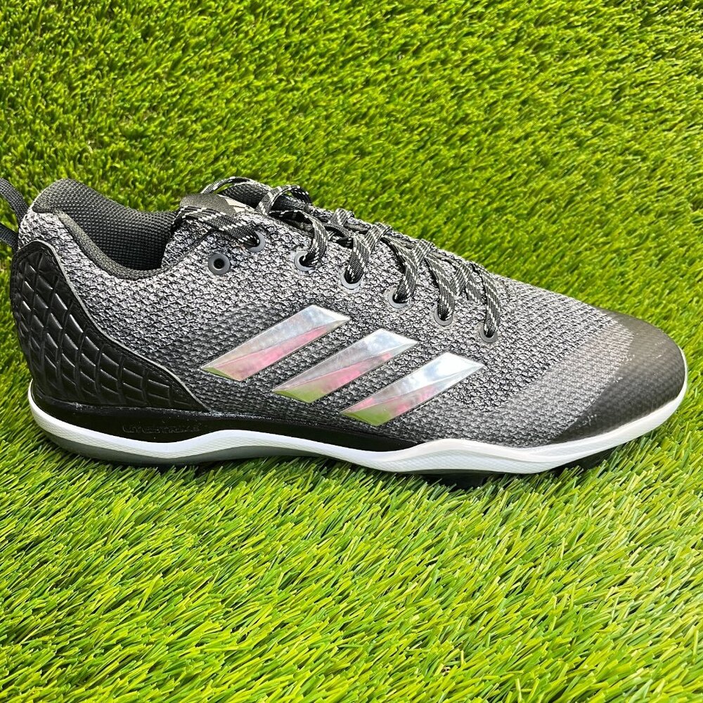 Adidas Poweralley 5 Mens Size 11.5 Gray Black Running Outdoor Baseball Cleats‎